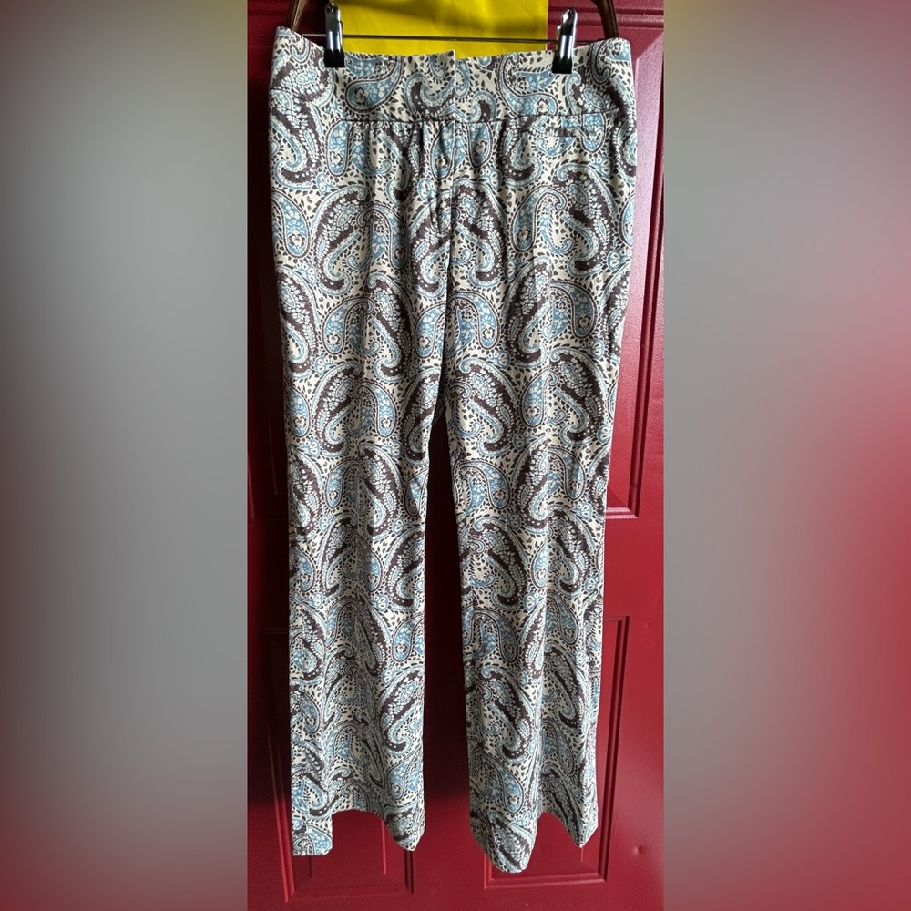 Etcetera Paisley Pants in Blue and Brown, Women’s, Size 8